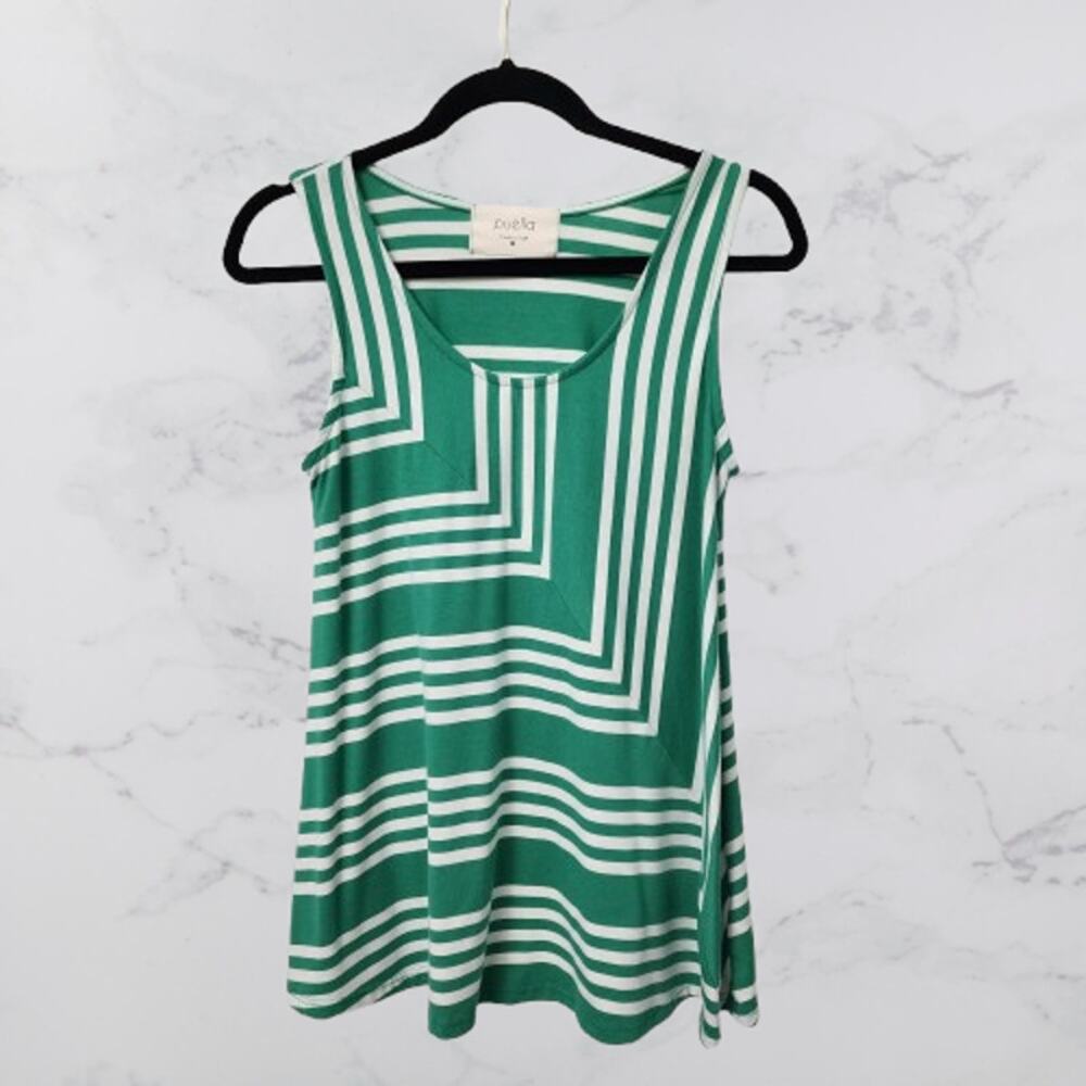 Anthropologie Puella Right Angle Swing Tank in green and white Medium